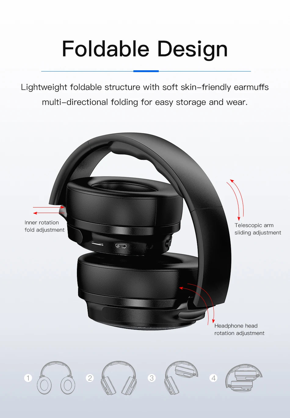 ANC Noise Canceling Wireless Bluetooth Headphones