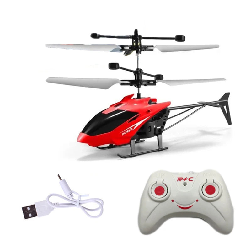 2-Channel Gesture Control Suspension RC Helicopter with LED Lights | Remote Induction Aircraft Toy for Kids