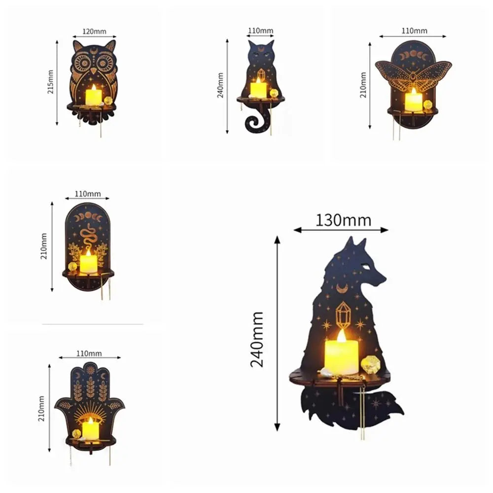 Creative Wooden Carving Candle Holder