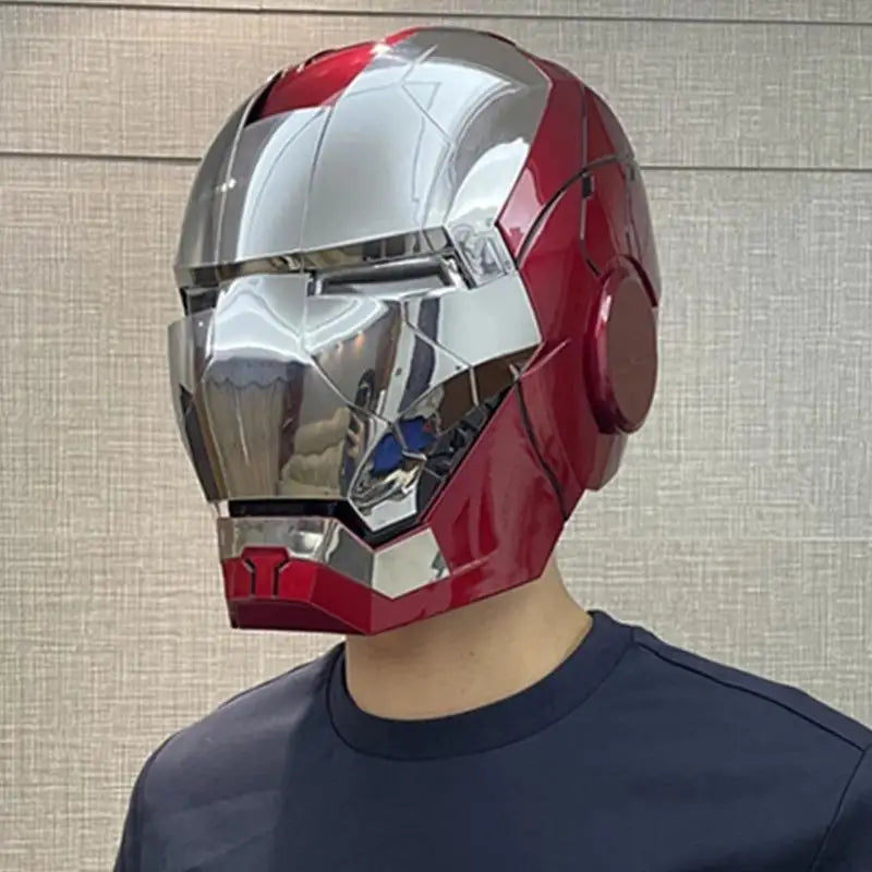 Iron Man Tony Helmet MK5 | 1:1 Wearable Electric Helmet with Multi-Piece Opening, English Voice Control, and LED Lights | Perfect for Cosplay, Collectibles & Gifts