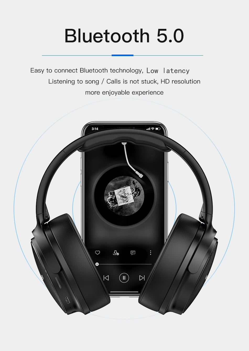 ANC Noise Canceling Wireless Bluetooth Headphones