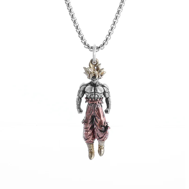 Dragon Ball Z Super Saiyan Son Goku Alloy Electroplate Necklace Personality Pendant Hip Hop Sweater Chain Comic