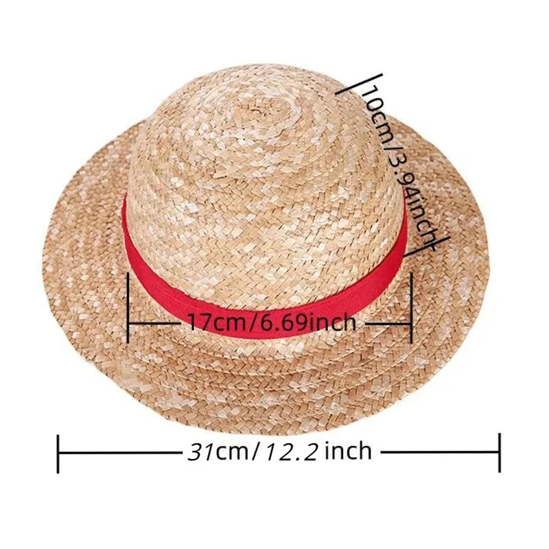 Monkey D. Luffy Straw Hat | One Piece Cosplay Prop for Adults | Unisex Sunshade Hat for Cosplay, Role Play, & Stage Performances