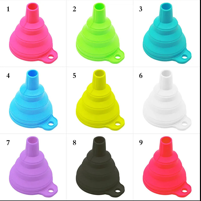 mini Foldable Funnel Silicone Collapsible Portable Funnels for Fuel Hopper Beer Oil Kitchen Accessories Tools  Items