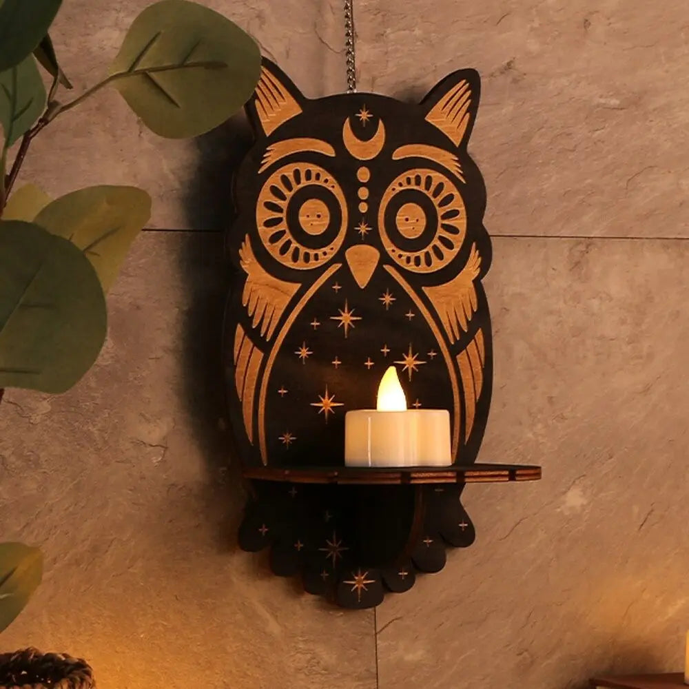 Creative Wooden Carving Candle Holder