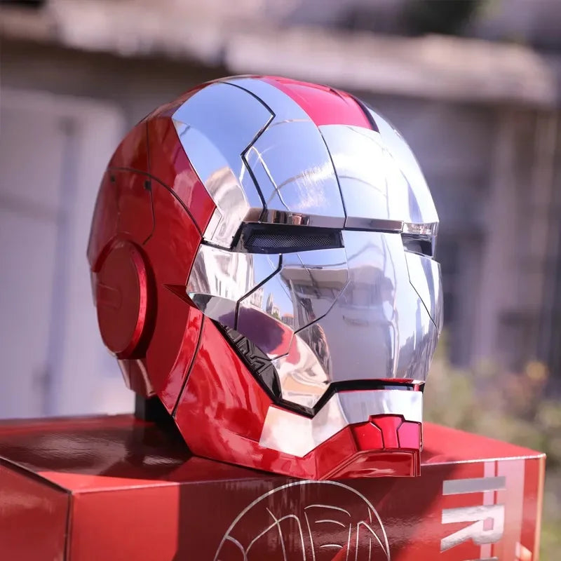 Iron Man Tony Helmet MK5 | 1:1 Wearable Electric Helmet with Multi-Piece Opening, English Voice Control, and LED Lights | Perfect for Cosplay, Collectibles & Gifts