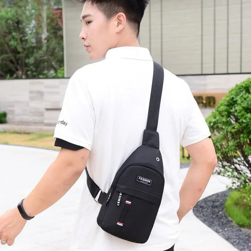 Men’s Chest Bag | Waterproof Nylon Crossbody Messenger Pack | Casual One-Shoulder Bag for Everyday Use