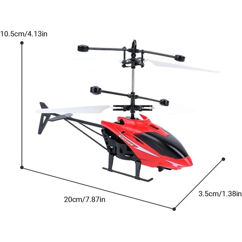 2-Channel Gesture Control Suspension RC Helicopter with LED Lights | Remote Induction Aircraft Toy for Kids