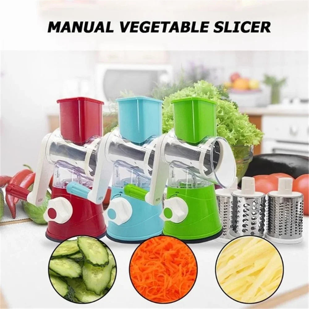 Multifunctional Vegetable Cutter Round Slicer Kitchen Roller Gadgets Tool Chopper Potato Carrot Cheese Shredder Food Processor