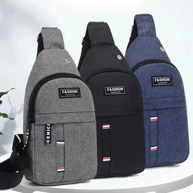 Men’s Chest Bag | Waterproof Nylon Crossbody Messenger Pack | Casual One-Shoulder Bag for Everyday Use