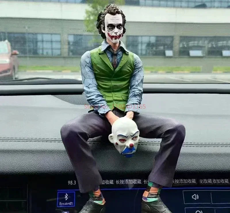 Heath Ledger Joker Action Figure | 24cm Collectible in Iconic Green Suit with Mask | Desktop Decoration & Car Doll Model