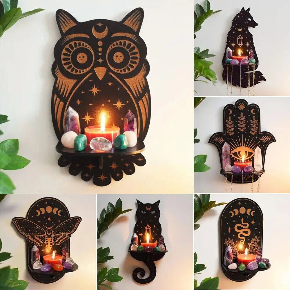 Creative Wooden Carving Candle Holder